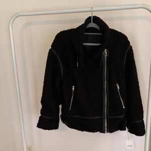 a.n.a Black Sherpa Jacket